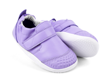 Calzado respetuoso Xplorer Go Lila para primeros pasos de bebé, con suela flexible y diseño cómodo de BOBUX ESPAÑA Y PORTUGAL