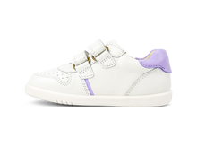Zapatos barefoot I Walk Riley para unisex en blanco y lila, de BOBUX ESPAÑA Y PORTUGAL, con diseño cómodo y flexible.
