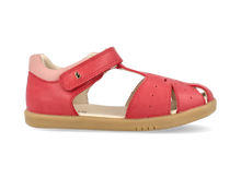 Sandalia barefoot I Walk Brújula Mineral en rojo y rosa para niña, con suela flexible y diseño cómodo de BOBUX ESPAÑA Y PORTUGAL.