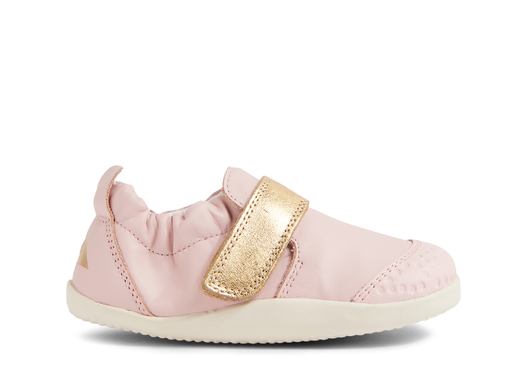 Calzado Respetuoso Xplorer Go Ballet Pink + Gold para los Primeros Pasos de tu Bebé