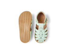 Sandalia barefoot I-Walk Chelsea Birds Egg para niño de BOBUX ESPAÑA Y PORTUGAL, con diseño de aves en color azul y verde.