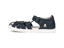 Sandalia Barefoot para niños BOBUX ESPAÑA y PORTUGAL Tropicana II azul marino, con suela flexible y diseño cómodo para niños.