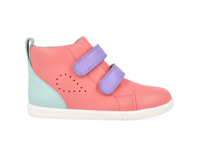 Bota Barefoot I-Walk Grass Court High Combo Coral Océano + Malva para Niña