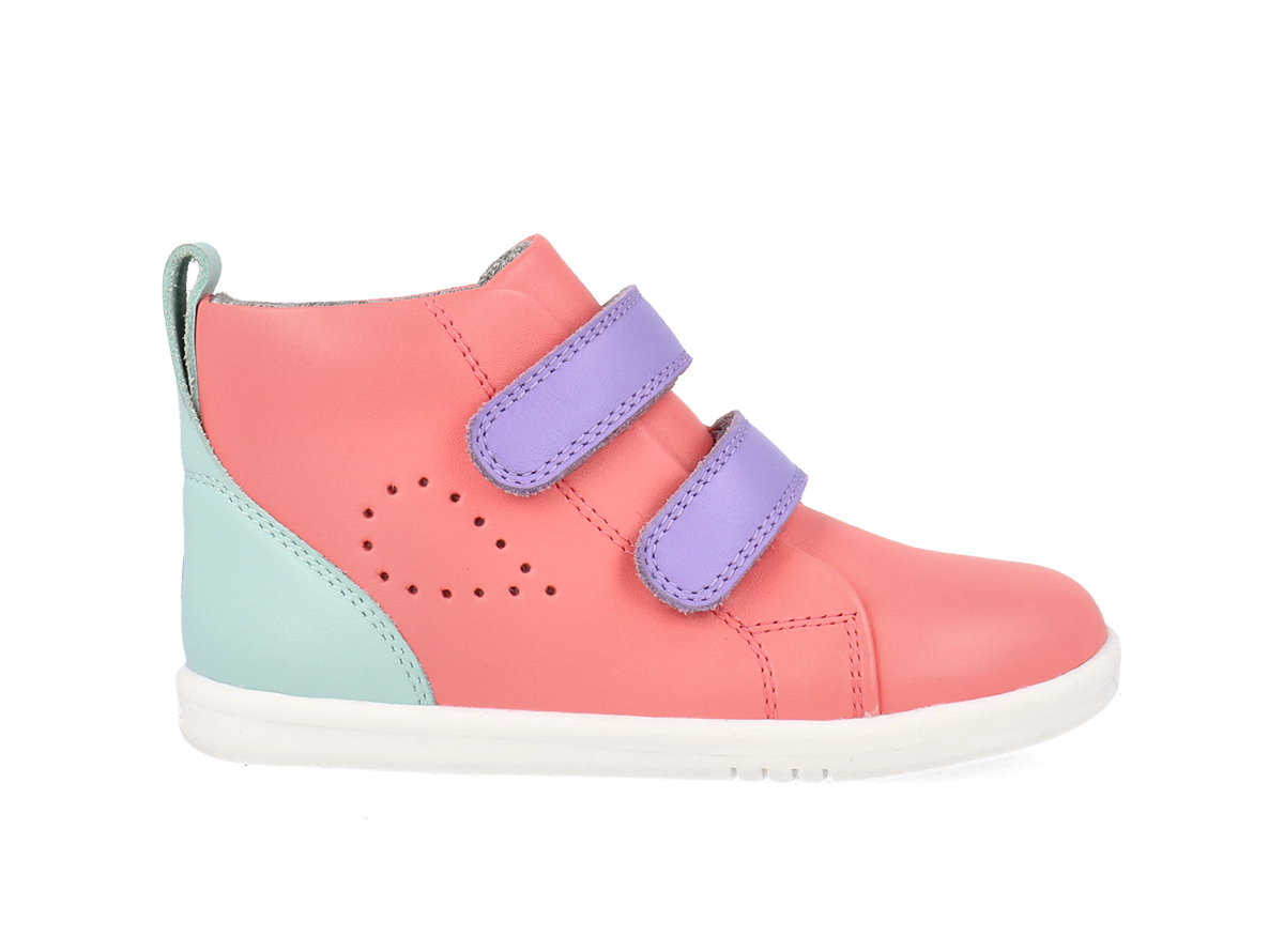Bota Barefoot I-Walk Grass Court High Combo Coral Océano + Malva para Niña