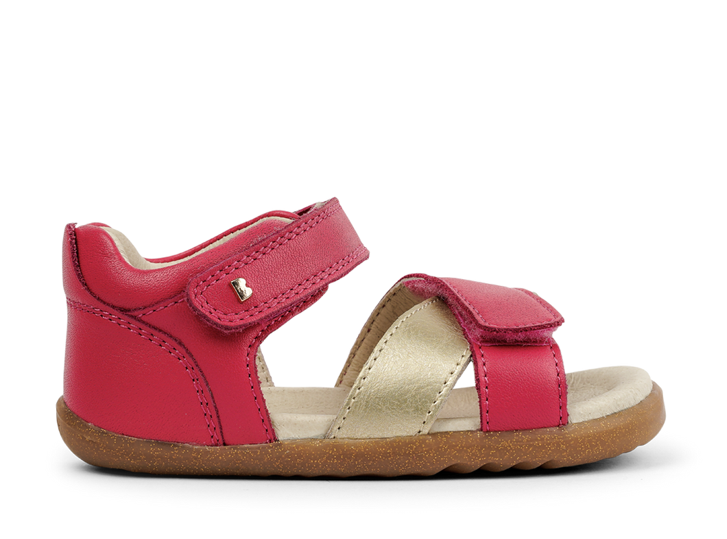 Calzado Respetuoso Step Up Sail Fresa + Oro para los Primeros Pasos de tu Bebé